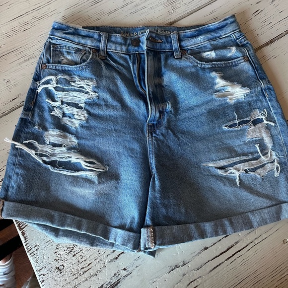 American Eagle “Mom Shorts” ** These are hand embroidered!** - Picture 2 of 3